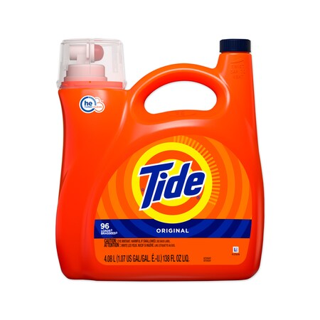 Tide HE Laundry Detergent, Original Scent, 96 Loads, 138oz Pump Bottle, PK4 40365